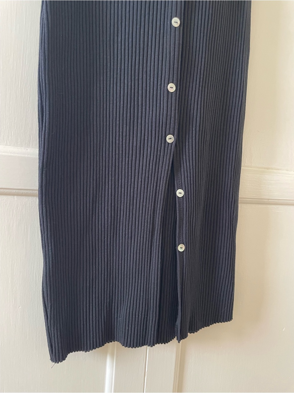 Zara Black Ribbed Button-Down Midi Tank Dress - Picture 5 of 5